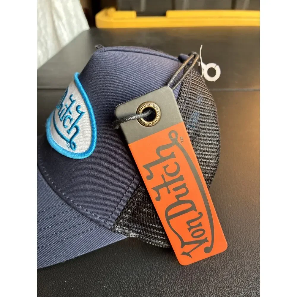 Von Dutch Navy Hat with Light Blue & White Logo Patch